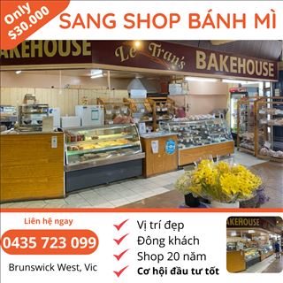 Shop bánh mì vùng Brunswick hoạt động trên 20 năm cần sang lại