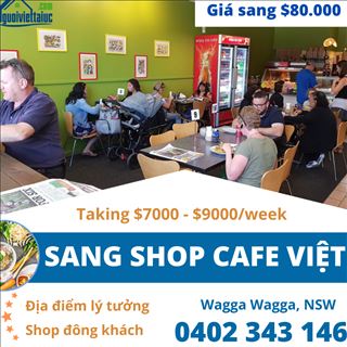 Sang shop cafe Việt bán đồ bánh mì, bún phở vùng Wagga