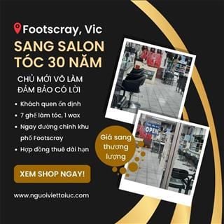 Sang lại salon cắt uốn tóc 30 năm tại Footscray, Vic