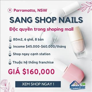 Sang shop nails độc quyền trong shoping mall, income cao