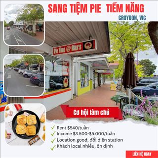 Sang nhượng tiệm Pie Time tiềm năng vùng Main St, Croydon VIC
