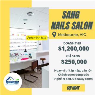 Sang shop nails doanh thu cao, giá sang tốt ở Melbourne