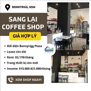 Sang lại coffee shop doanh thu ổn định, đối diện Bonnyrigg Plaza