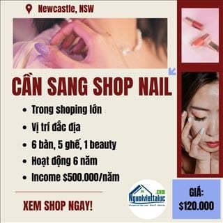 Sang lại shop nail vị trí đẹp trong shopping vùng Newcastle