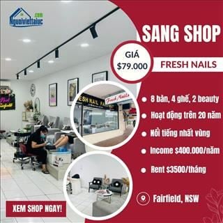 Sang lại shop nail mới tân trang, thu nhập tốt vùng Fairfield,NSW