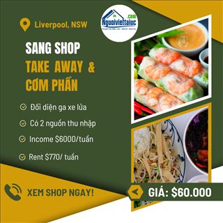 Sang shop take away đối diện ga xe lửa vùng Liverpool, NSW