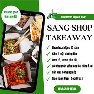 Sang shop takeaway đông khách vùng Newcastle