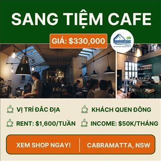 Sang tiệm cà phê ngay khu mua sắm sầm uất chợ Việt tại Cabramatta