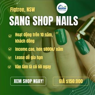 Sang shop nails thu nhập cao, khách đông vùng Figtree, NSW