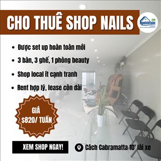 Cho thuê tiệm nails mới set up đầy đủ thiết bị gần Cabramatta NSW