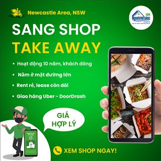 Sang shop takeaway đông khách, rent rẻ vùng Newcastle