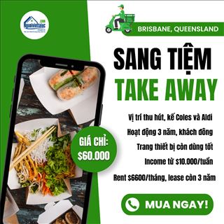 Sang lại tiệm take away doanh thu ổn định trong shopping Brisbane