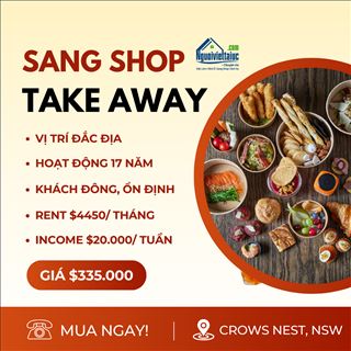 Sang shop take away lâu đời, lợi nhuận cao ở Crows Nest, NSW