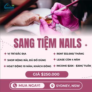Sang shop nails lâu đời, thu nhập cao cách Cabramatta 1h15' lái xe