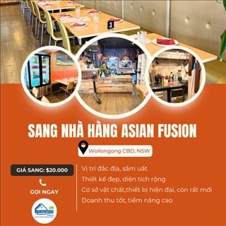 Sang nhà hàng Asian Fusion tại Wollongong CBD, doanh thu cao
