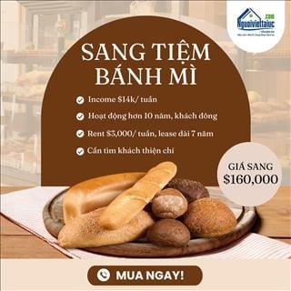 Sang shop bánh mì lâu năm, income ổn định ở Newcastle, NSW