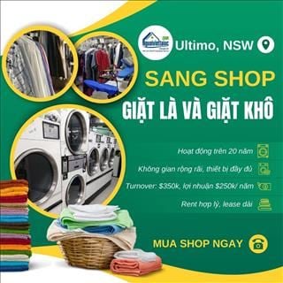 Sang shop giặt là và giặt khô lợi nhuận trên 250k ở Ultimo, NSW